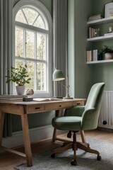 Fototapeta premium A stylish and well designed office room interior scene