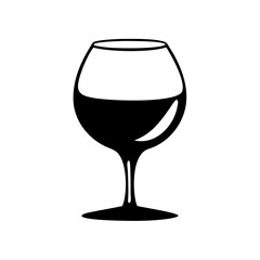 wine glass icon, wine glass line art - simple line art of wine glass, perfect for wine glass logos and icons