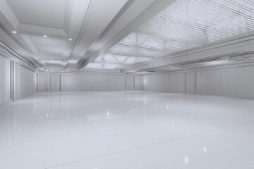 Empty convention hall center.Backdrop for exhibition stands,booth,stage,display.Meeting room for conference.Big Arena for entertainment,concert,event.Auditorium for seminar,party,gallery.3d render.