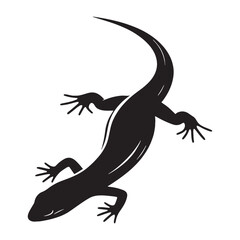 Quick Skink silhouette, always on the move and alert – Skink illustration – Minimalist Skink vector – Lizard silhouette

