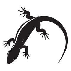 Naklejka premium Stealthy Skink silhouette, darting across the ground with speed – Skink illustration – Minimalist Skink vector – Lizard silhouette
