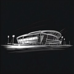 Stadium Sketch at Night of excellence in splendor beyond compare with grace in style......