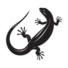 Naklejka premium Colorful Skink silhouette, blending perfectly with its environment – Skink illustration – Minimalist Skink vector – Lizard silhouette