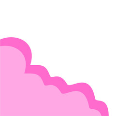 Funny pink cloud corner illustration