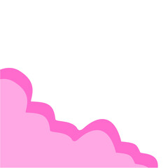 Funny pink cloud corner illustration