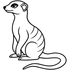 Elegant Meerkat Line Art