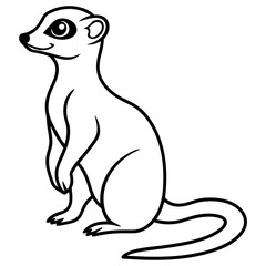 Elegant Meerkat Line Art