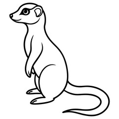 Elegant Meerkat Line Art