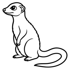 Elegant Meerkat Line Art