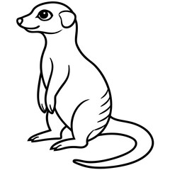 Fototapeta premium Elegant Meerkat Line Art