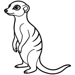 Elegant Meerkat Line Art