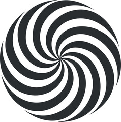 Obraz premium Black and white spiral optical illusion pattern creating a hypnotic visual effect.