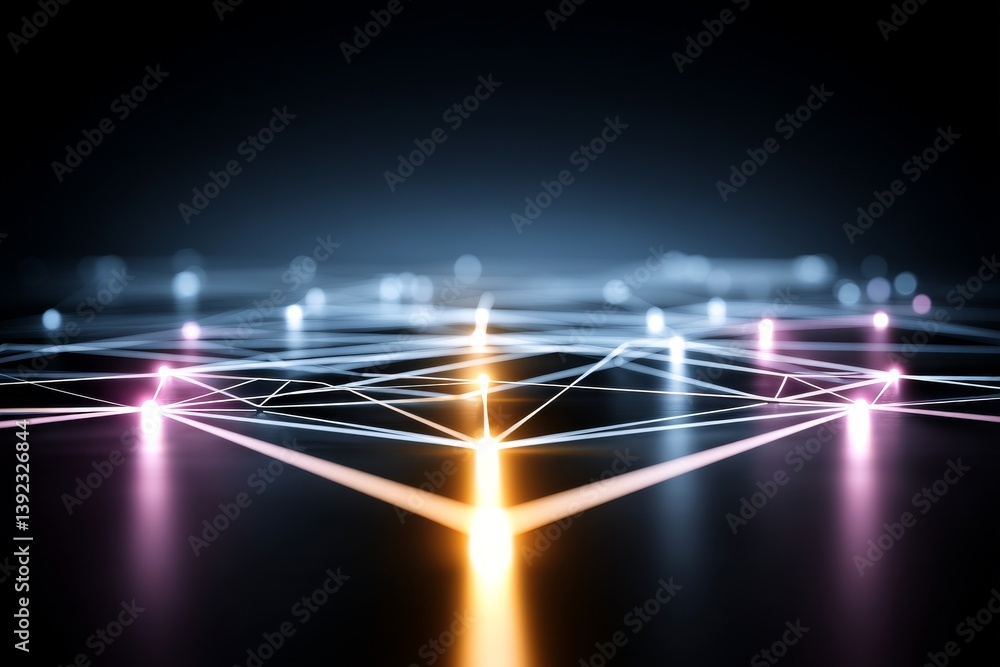Poster a 3d illustration rendering of a cyber digital server, featuring the internet of things, a network b