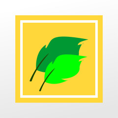 Leaf icon art, vector, illustration, and flat design.