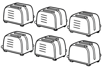 Toaster Line Art Graphic for Stylish Home Appliance Artwork