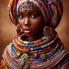 Burkinabe Boubou A woman in a traditional boubou with vibrant co