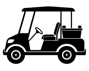 Obraz premium Golf Cart Silhouette Vector & Sport Vehicle SVG
