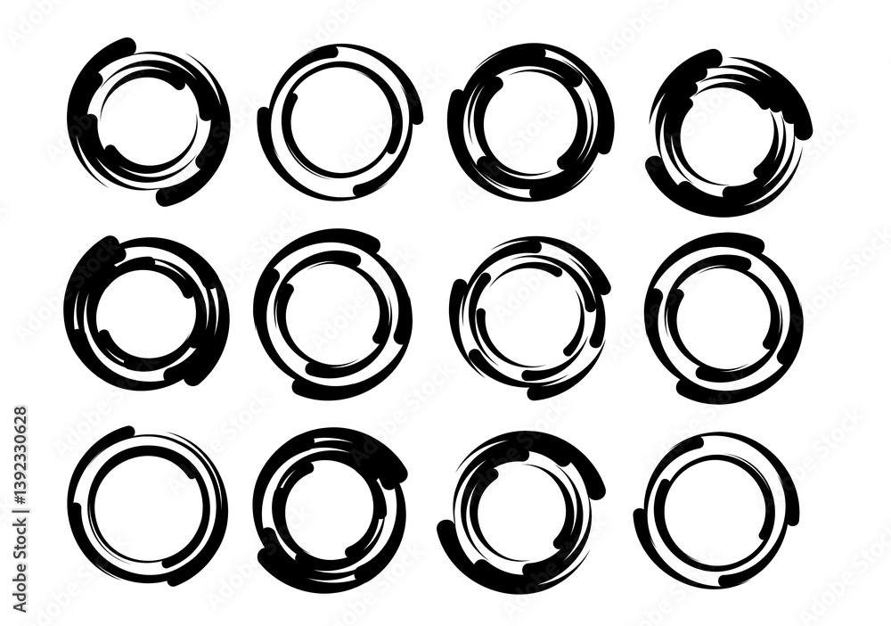 Aufkleber png swirl round background circle frame curve element abstract illustration modern logotype motion g