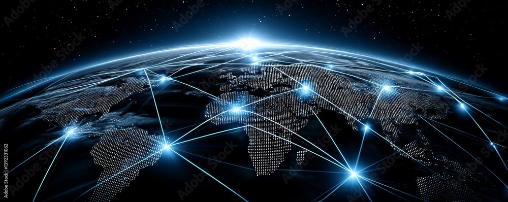 Poster internet business relies on communication technology, which is part of a global network and telecomm