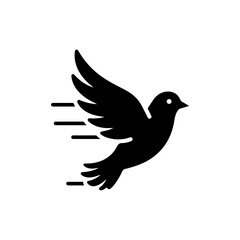 Bird Flapping Wings with Upward Motion Lines