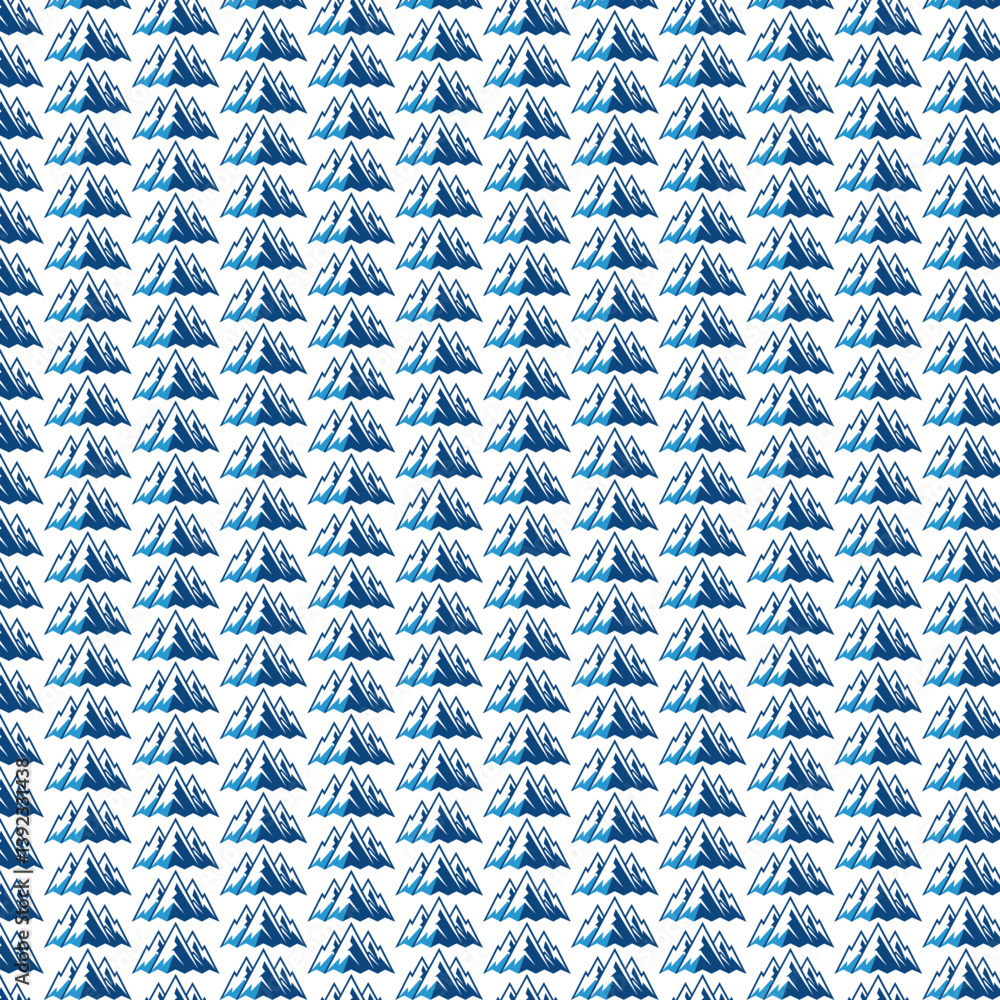 Poster mountain peaks in lines patterns design