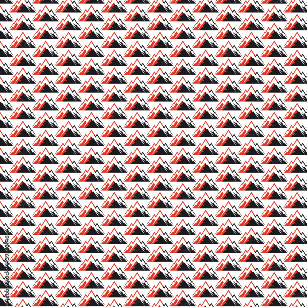 Poster mountain peaks in lines patterns design
