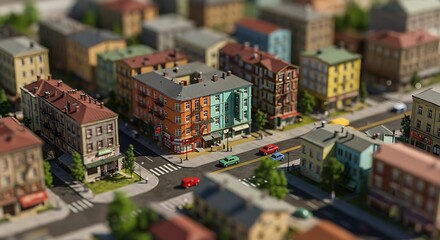 A City in Miniature: Whimsical 3D Render of Urban Life AI Generated
