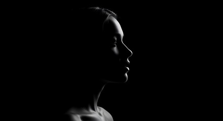 Shadow & Light: A Monochrome Portrait AI Generated