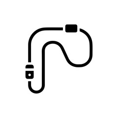 Simple Fill Icon of Leash with Hook and Curved Rope
