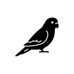 Parakeet Standing Side Facing Right Black Fill Icon