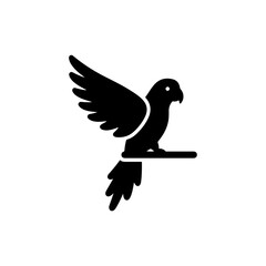 Parrot Wings Spread on Stick Minimal Outline Icon