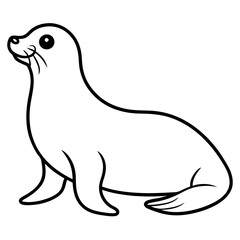 Elegant Seal Line Art Vector