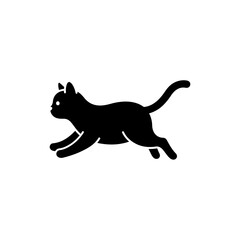 Running Cat with Tail Extended Side Icon