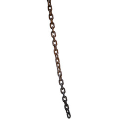A close-up view of a metal chain, showcasing its links and texture.
