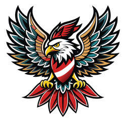 Bold eagle logo silhouette with outstretched wings, symbolizing power, freedom, and vision. Ideal for branding, sports teams, patriotic themes, or aviation-related designs.