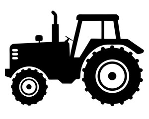 Tractor Silhouette Vector & Farm Vehicle SVG Icon Design