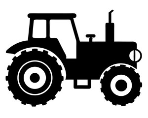 Tractor Silhouette Vector & Farm Vehicle SVG Icon Design