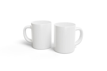 realistic mug mockup isolated on white background. 3D Rendering