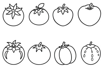 Tomato Line Art Style Emphasizing Natural Vegan Food Concept