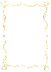 Orange & White Wavy Ribbon Frame with Dots, wedding menu invitation border, hand drawn baby shower decoration, a4 birthday pastel party, clown funfair style, bachelorette bachelor vintage retro