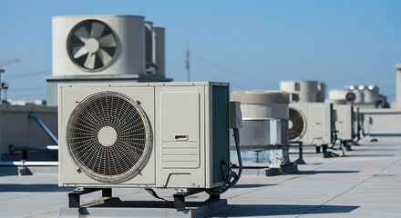 Rooftop Symphony Citys Breath Concrete Coolers Summer's Hum Mechanical Sunset Hidden Heartbeats Urban Airflow Silent Workers Sunbaked Giants High Rise Heat Whispers Of Wind AI Generated