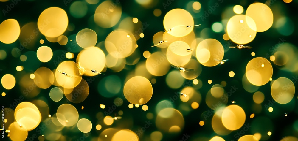 Poster ephemeral luminosity abstract golden sphere on a muted emerald backdrop