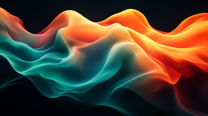 Fototapeta premium Grainy noisy texture brown orange blue poster background, dark moody teal turquoise aquamarine grunge retro backdrop design smooth color gradient