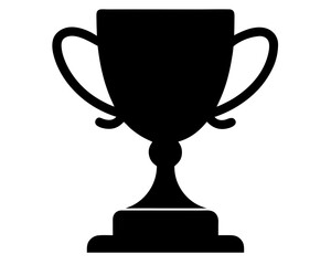 Trophy Cup Silhouette Vector & Champion Award SVG Icon Design