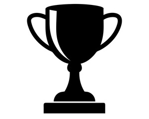 Trophy Cup Silhouette Vector & Champion Award SVG Icon Design