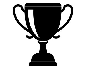 Trophy Cup Silhouette Vector & Champion Award SVG Icon Design
