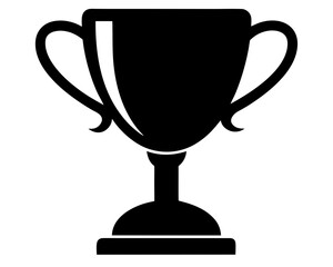 Trophy Cup Silhouette Vector & Champion Award SVG Icon Design