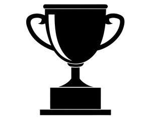 Trophy Cup Silhouette Vector & Champion Award SVG Icon Design