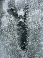 Abstract Ice Formation with Cracks and Frost Patterns