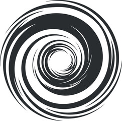 Obraz premium Abstract black and white spiral design creating a dynamic swirling pattern.